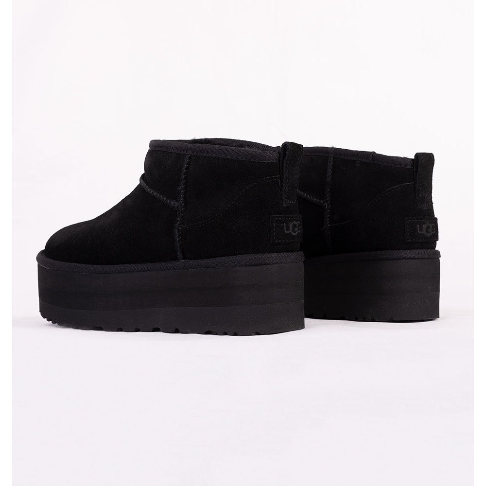 Womens Black Classic Ultra Mini Platform Boot